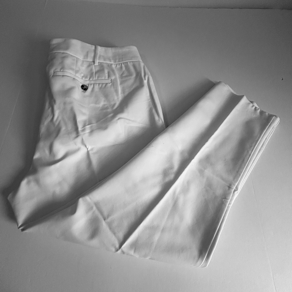 Eloquii Off-White Cropped Tailored Pants